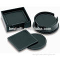 Promotional square and round shape faux leather coaster